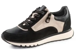 Sale ELENA EDEN , trendige Damen-Sneaker, Weite G, mit herausnehmbarem Fußbett SCHWARZ-KIESEL