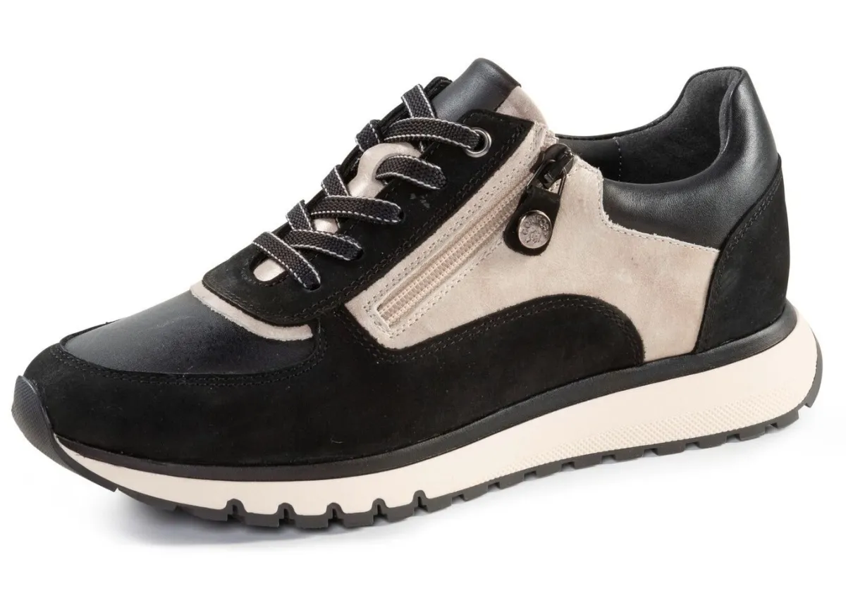 Sale ELENA EDEN , trendige Damen-Sneaker, Weite G, mit herausnehmbarem Fußbett SCHWARZ-KIESEL