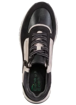 Sale ELENA EDEN , trendige Damen-Sneaker, Weite G, mit herausnehmbarem Fußbett SCHWARZ-KIESEL