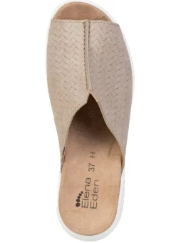 Outlet ELENA EDEN , trendige Damen-Pantoletten, Weite H, mit herausnehmbarem Fußbett SAND