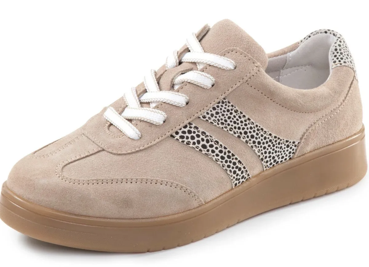 Best ELENA EDEN , trendige Damen-Sneaker, Weite K, mit herausnehmbarem Fußbett TAUPE-BEIGE