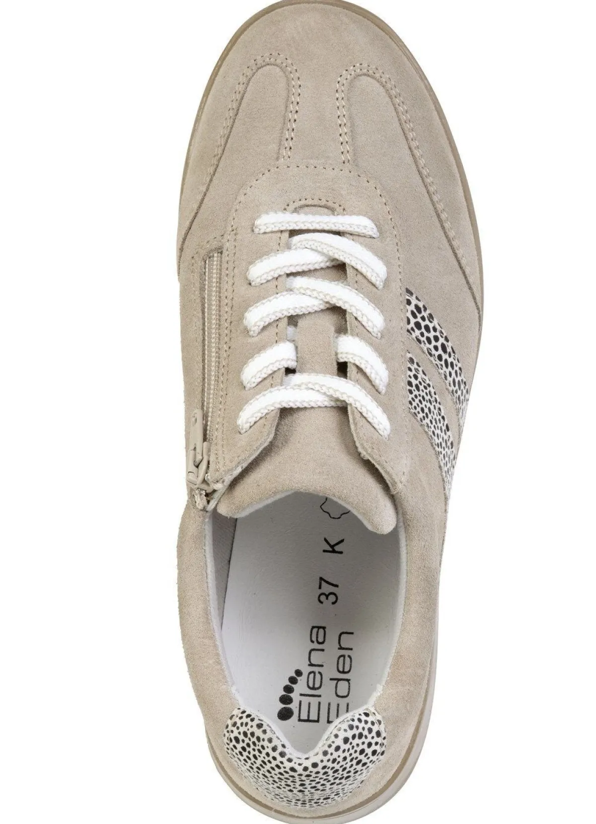 Best ELENA EDEN , trendige Damen-Sneaker, Weite K, mit herausnehmbarem Fußbett TAUPE-BEIGE