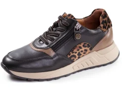 Hot ELENA EDEN , trendige Damen-Sneaker, Weite G, mit herausnehmbarem Fußbett SCHWARZ-BRAUN