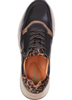 Hot ELENA EDEN , trendige Damen-Sneaker, Weite G, mit herausnehmbarem Fußbett SCHWARZ-BRAUN