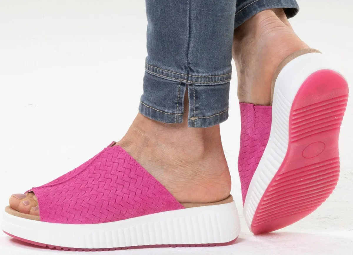 Clearance ELENA EDEN , trendige Damen-Pantoletten, Weite H, mit herausnehmbarem Fußbett PINK