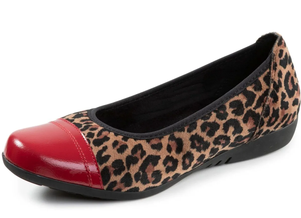 Discount ELENA EDEN , trendige Damen-Ballerinas, Weite G, mit herausnehmbarem Fußbett CAMEL-ROT