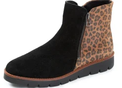 ELENA EDEN , trendige Damen-Stiefeletten, Weite G, mit herausnehmbarem Fußbett SCHWARZ-BRAUN