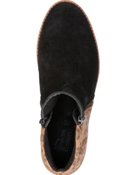 ELENA EDEN , trendige Damen-Stiefeletten, Weite G, mit herausnehmbarem Fußbett SCHWARZ-BRAUN
