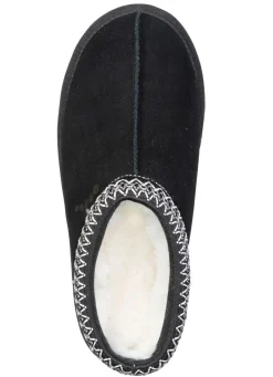 Discount ELENA EDEN , warme Damen-Clogs, mit Lammfell SCHWARZ