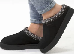 Discount ELENA EDEN , warme Damen-Clogs, mit Lammfell SCHWARZ