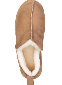 Online ELENA EDEN , warme Damen-Hausschuhe, Weite G, mit Lammfell TABAKBRAUN