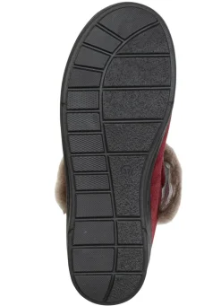 Discount ELENA EDEN , warme Damen-Hausschuhe, Weite H, mit Lammfell BURGUND
