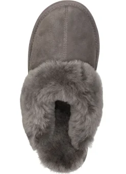 Best ELENA EDEN , warme Damen-Hausschuhe, mit Lammfell GRAU