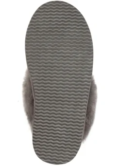 Best ELENA EDEN , warme Damen-Hausschuhe, mit Lammfell GRAU