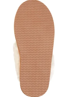 Best ELENA EDEN , warme Damen-Hausschuhe, mit Lammfell CAMEL