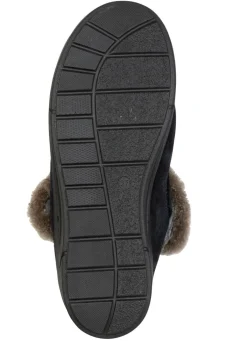 ELENA EDEN , warme Damen-Hausschuhe, Weite H, mit Lammfell MARINE