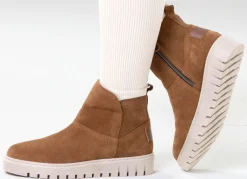 New ELENA EDEN , warme Damen-Stiefeletten, Winterschuhe, Weite H, mit herausnehmbarem Fußbett BRAUN