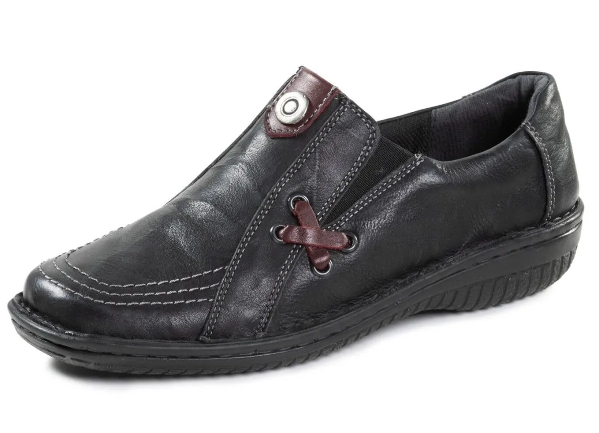 Outlet ELENA EDEN -Slipper aus Nappaleder SCHWARZ-BURGUND