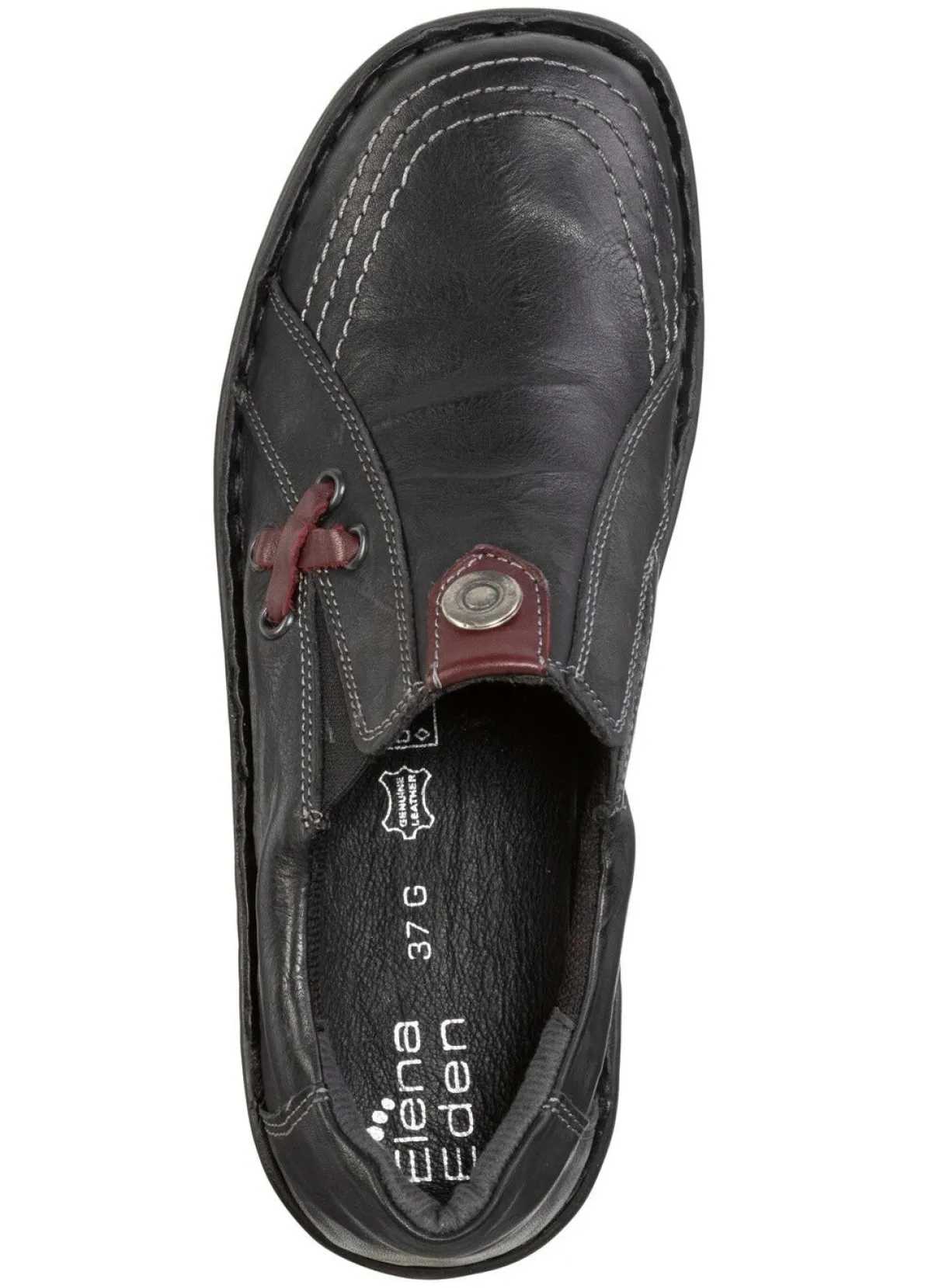 Outlet ELENA EDEN -Slipper aus Nappaleder SCHWARZ-BURGUND