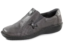 New ELENA EDEN -Slipper aus Nappaleder GRAU-SCHWARZ