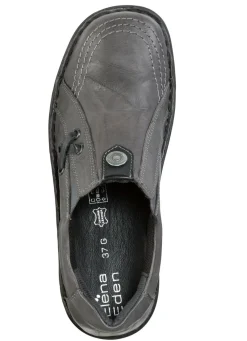 New ELENA EDEN -Slipper aus Nappaleder GRAU-SCHWARZ