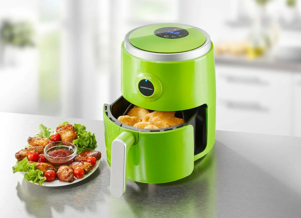 Discount BADER Energiesparende Heißluftfritteuse GRÜN-SILBER