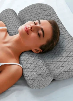 New BADER Ergonomisch geformtes Nackenstützkissen grau