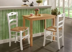Outlet BADER 2er-Set Esszimmerstühle aus massiver Buche WEISS