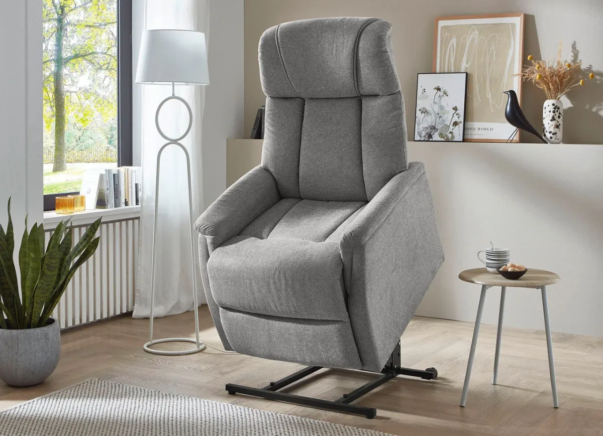 Outlet BADER Erstklassiker TV-Sessel mit Motor und Aufstehhilfe GRAU