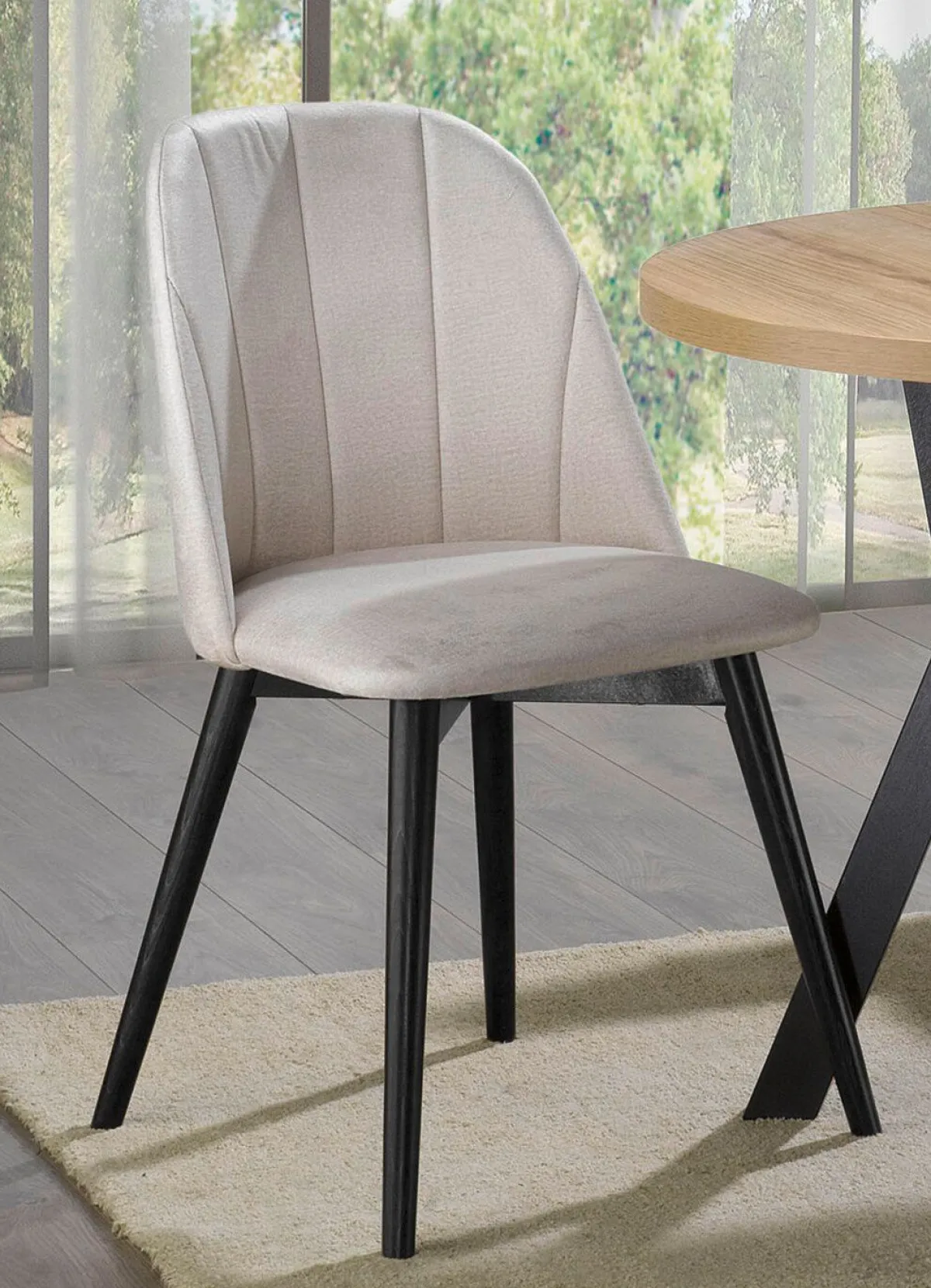 BADER Esszimmermöbel Gusto mit Samtbezug BEIGE-SCHWARZ