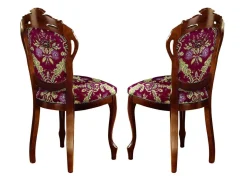 Discount BADER Esszimmer-Stühle oder Sessel in Nussbaum ROT GEMUSTERT