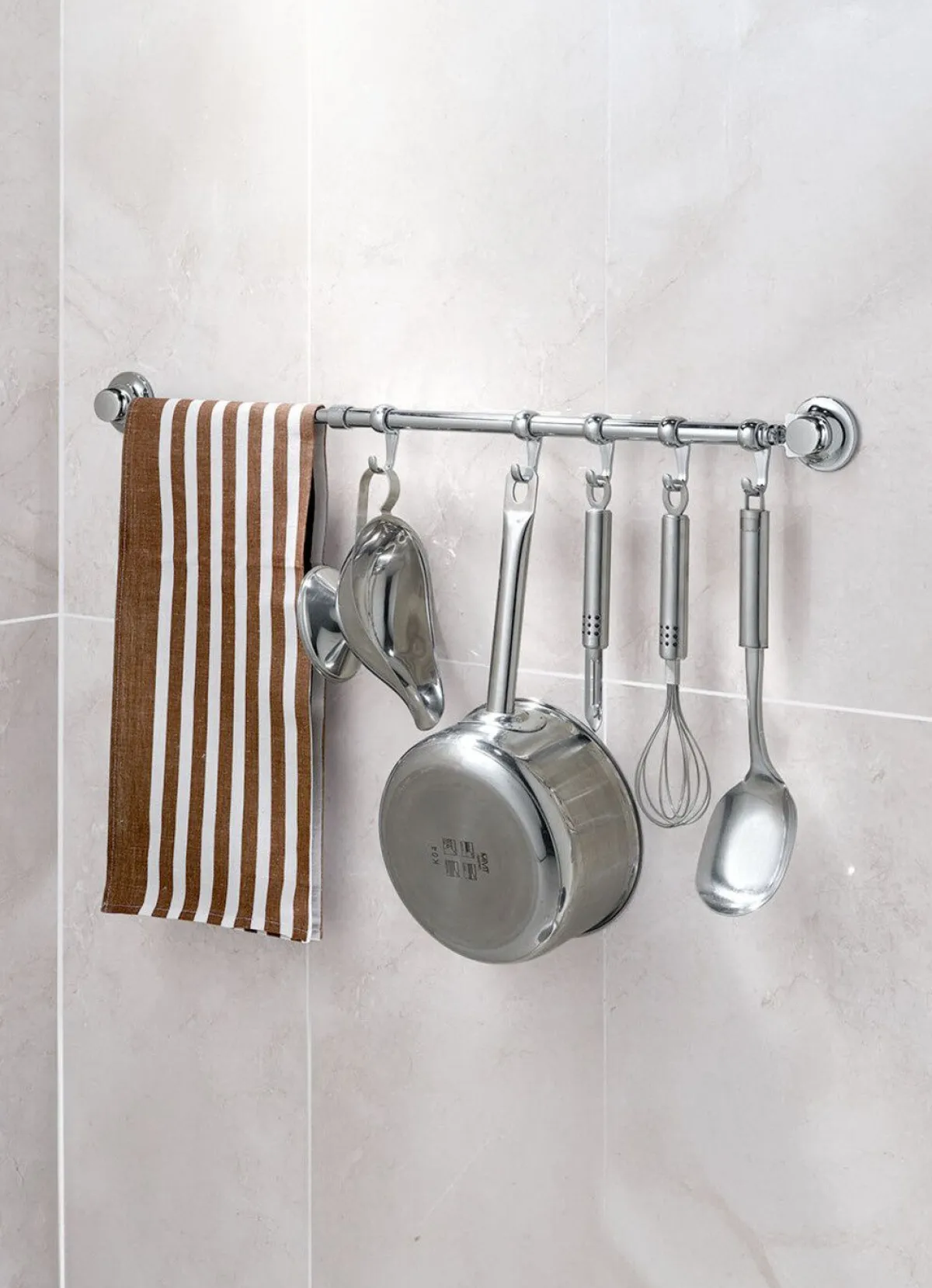 Clearance BADER "EVERLOC" Vacuum-System, Stange mit 5 Haken CHROM