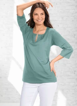 BADER Exzellentes Shirt mit Faltenlegung in 2 Farben SALBEI