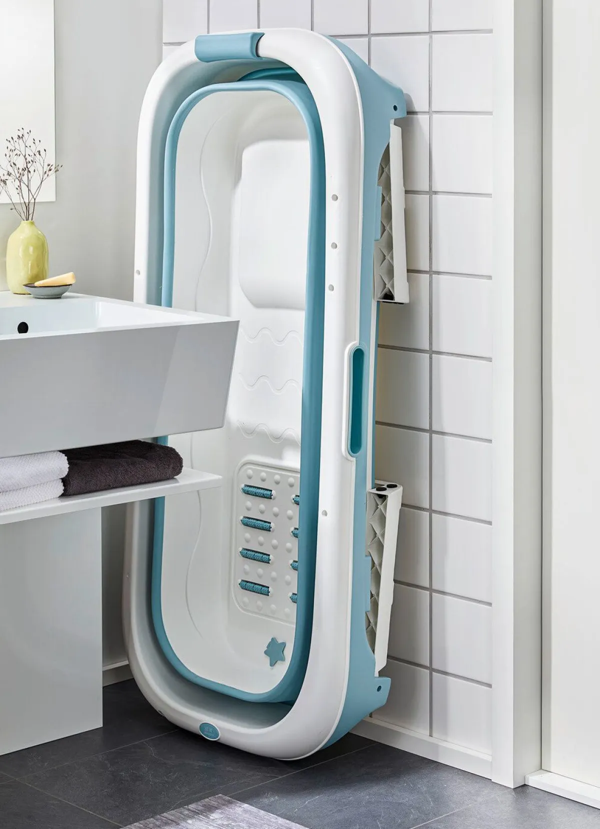 Sale BADER Faltbare Badewanne BLAU-WEISS