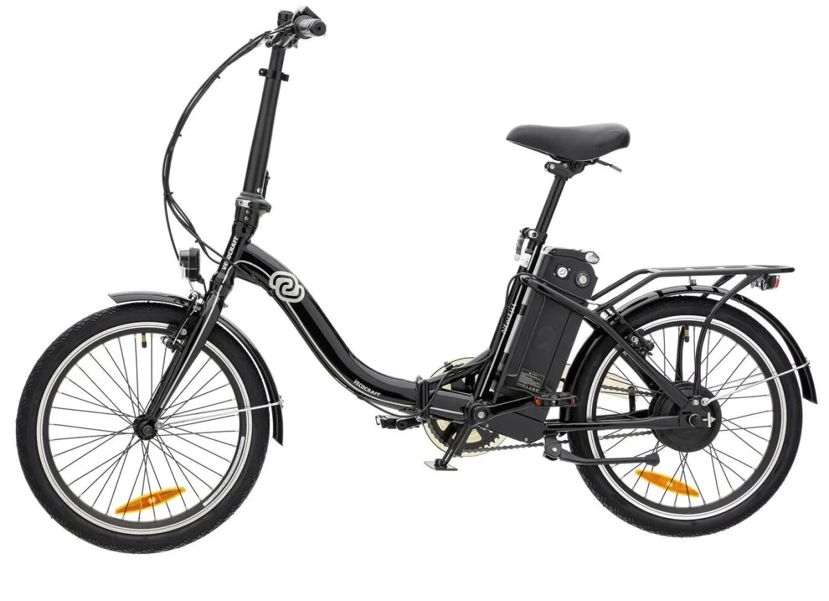 Best BADER Falt-E-Bike von Verocraft mit Stahl-Faltrahmen SCHWARZ
