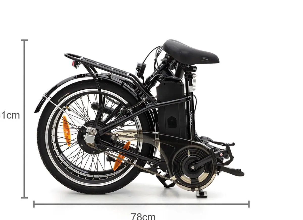 Best BADER Falt-E-Bike von Verocraft mit Stahl-Faltrahmen SCHWARZ