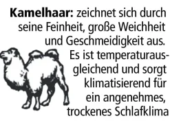 Best BADER F.a.n.-Bettwarenprogramm mit feinsten und hochwertigen Edelhaaren NATUR