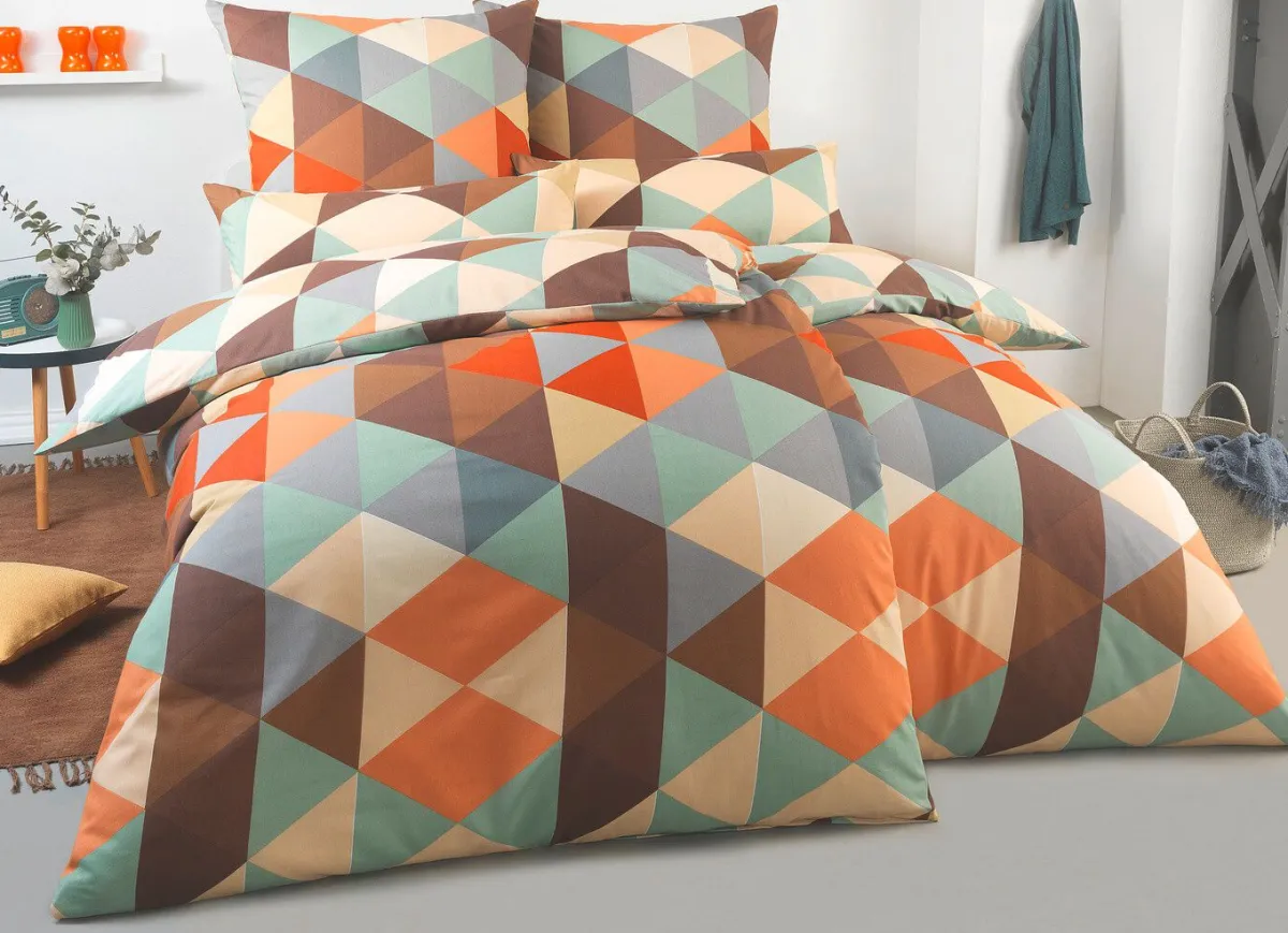 Hot BADER Farbenfrohe Bettwäsche-Garnitur aus Polycotton MULTICOLOR