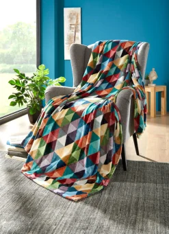 Clearance BADER Farbenfrohe Wohndecke mit Anti-Statik-Ausrüstung MULTICOLOR