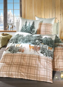 Hot IRISETTE Feinbiber Bettwäsche-Garnitur aus 100% Baumwolle BEIGE