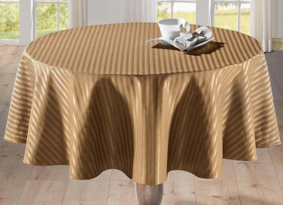New BADER Feine Tisch- und Raumdekoration mit glänzendem Streifendessin CAPPUCCINO