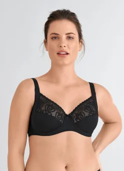 Clearance BADER Felina Bügel-BH mit elastischer Stickereispitze SCHWARZ