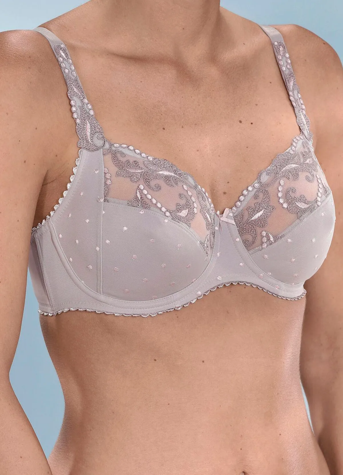Clearance BADER Felina-Bügel-BH mit hochwertiger Stickerei PERLGRAU