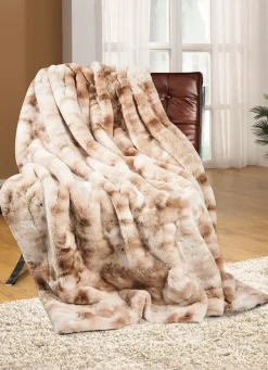 Clearance BADER Felldecke aus naturgetreuem Webpelz BEIGE