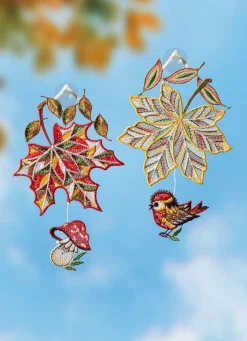 Online PLAUENER SPITZE Fensterbild, 2er Set, aus echter BUNT