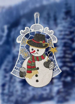 Best BADER Fensterbild mit Schneemann-Motiv BUNT