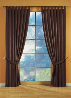 Sale CHENILLE Fensterdekoration aus schwerer Thermo--Qualität BRAUN