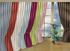 Sale CHENILLE Fensterdekoration aus schwerer Thermo--Qualität BRAUN