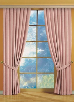 Discount CHENILLE Fensterdekoration aus schwerer Thermo--Qualität ROSÉ