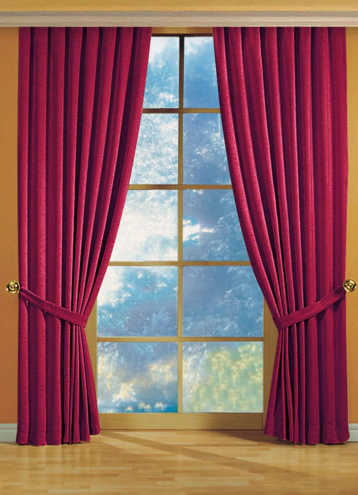 Best CHENILLE Fensterdekoration aus schwerer Thermo--Qualität ROT